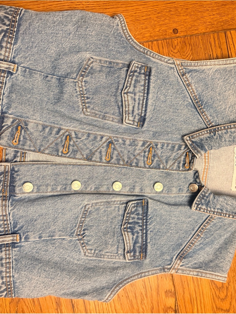 Zara Light Blue Denim Vest with Button Front